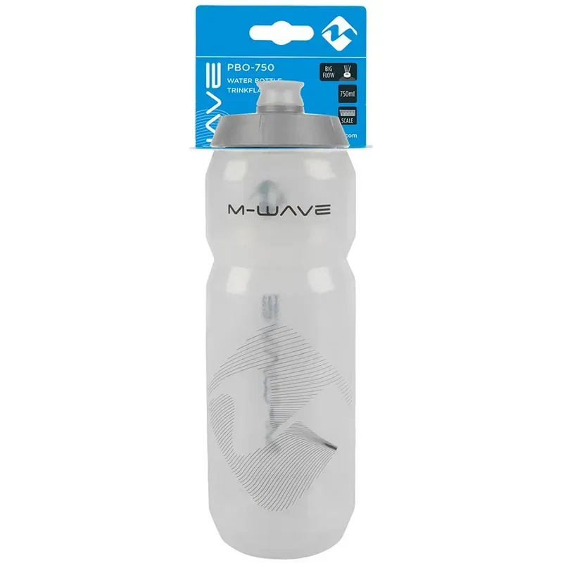 M-Wave Pbo-750 Water Bottle In Black On Clear-3