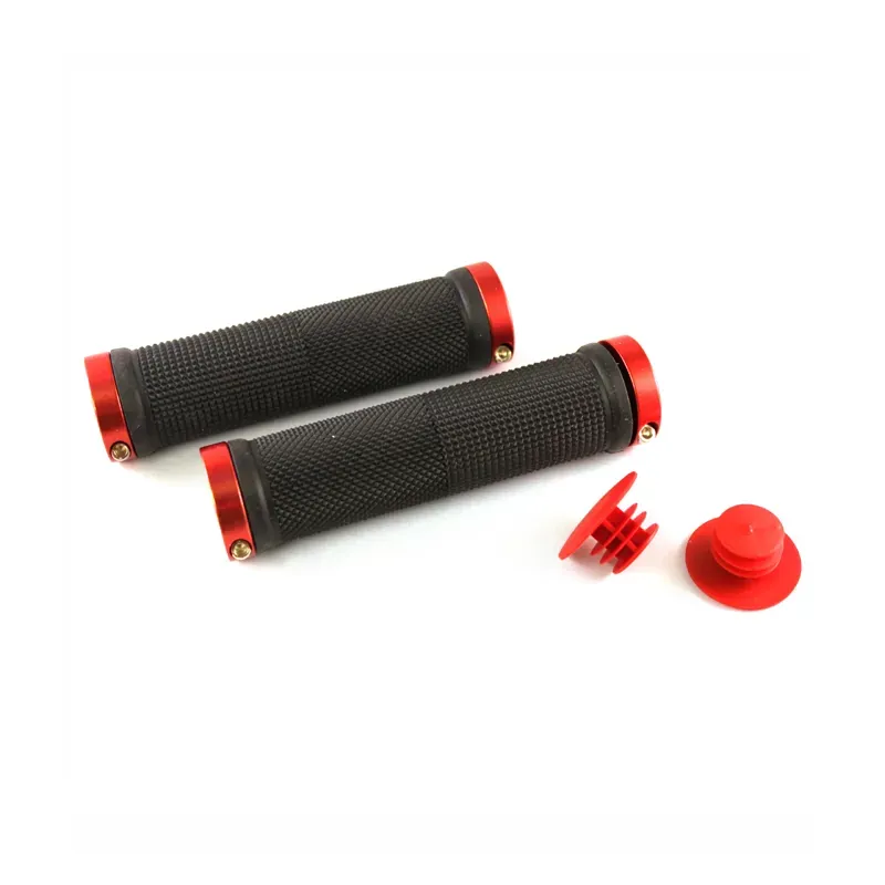 Clarks Vice Lock-On Handlebar Grip w/Anodised End in Red