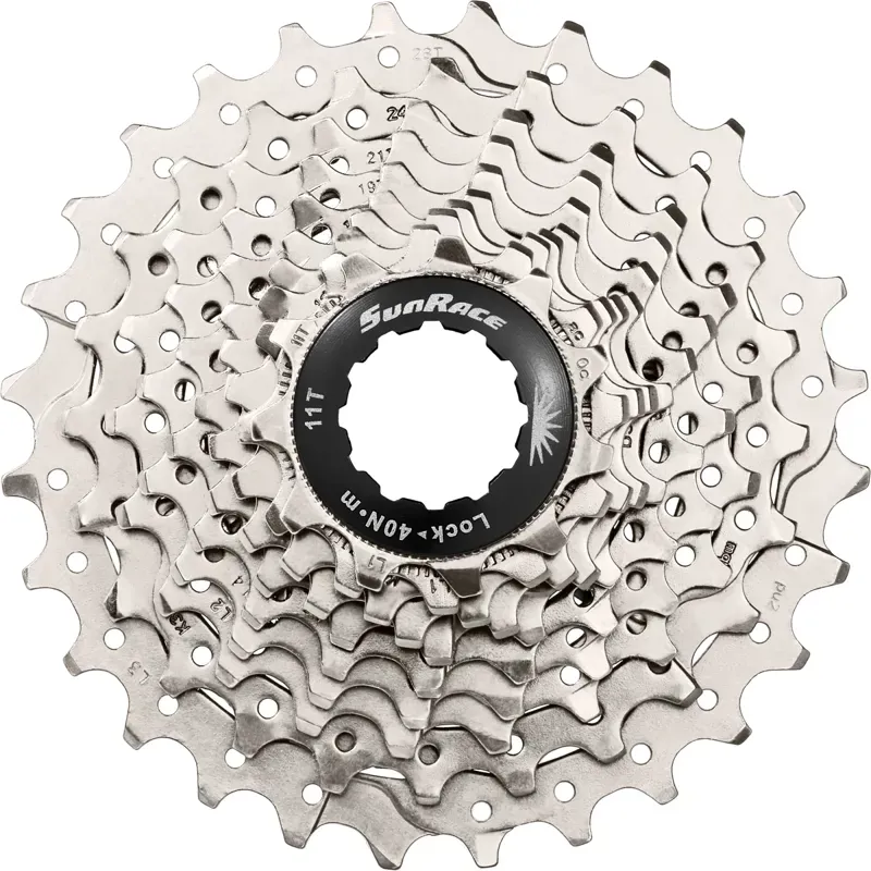 Sunrace and Sturmey Archer 11-25t 10 Speed Road Cassette in Silver