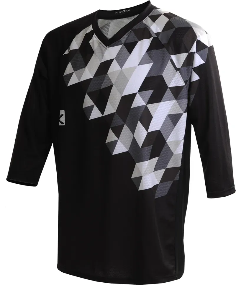Funkier Flow-MTB Enduro 3/4 Jersey in Black/White