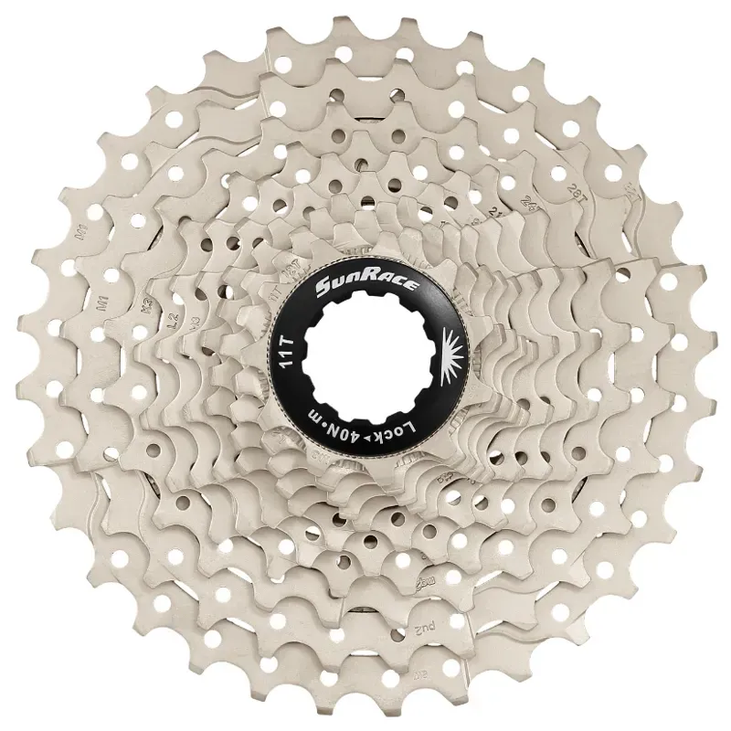 Sunrace and Sturmey Archer 11-32t 11 Speed Road Cassette in Silver