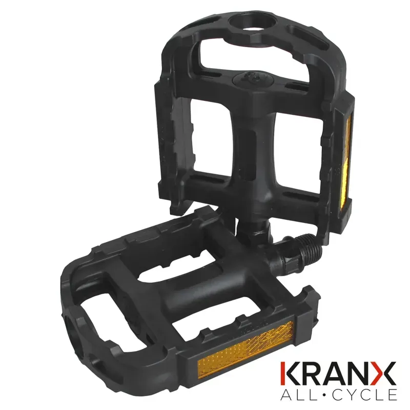 KranX EcoTrek Polymer Bearing 9/16-inch Plastic Pedals in Black